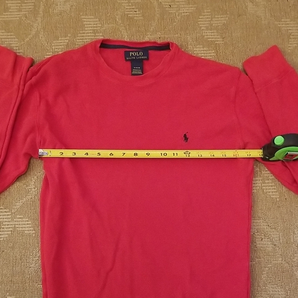 Polo by Ralph Lauren Men's Vibrant Red Long Sleeve Tee - Picture 4 of 6